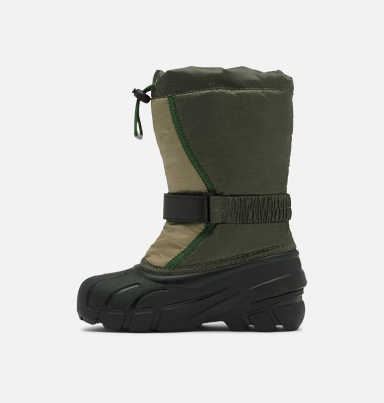 Kids Snow Boots Deep Green/Black - Sorel Childrens Flurry™ - 385967-MRE